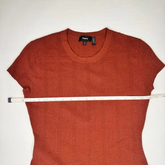 Theory Branteen Mini Sheath Dress Brown Rust Women’s Small Naturecore Neutral - Picture 7 of 14